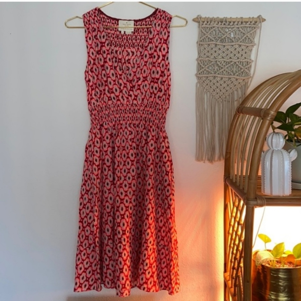 Kate Spade Dress Red Posy Print - Women's Size Small - Picture 2 of 3